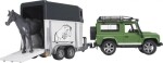 BRUDER Land Rover Defender mit Pferdeanh&auml;nger