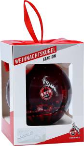 1. FC Köln Weihnachtskugel "Skyline" 8 cm rot