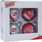 1. FC Köln Weihnachtskugeln silberfarben/ rot 4er Set
