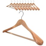 VonBueren 10 x Kleiderbügel Holz | 45 x 22,5 cm breit je Bügel/Holzbügel | stabile Holzkleiderbügel | Anzugbügel, Hose, Hemden