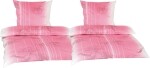 4-teilige Bettwäsche Blumen-Dessin pink 135x200cm