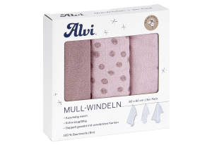 Alvi Mull Windel Curly Dots | 3 Stück | 100% Baumwolle