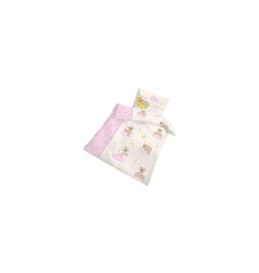 Baby-Bettwäsche Teddy rosa 100 x 135 cm Biber