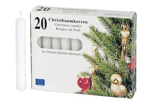 Christbaumkerzen 20 Stück weiß