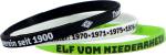 Borussia Mönchengladbach Silikon-Armbänder 3er-Set, ca. 18 cm, schwarz weiß grün