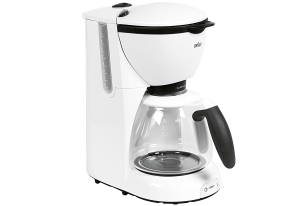 Braun Kaffeemaschine 28 x 16 x 32 cm für 10 Tassen weiß, 1100 Watt