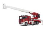 Bruder Profi-Serie Scania R-Serie Feuerwehrleiterwagen mit Wasserpumpe und Light