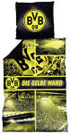BVB Borussia Dortmund Bettwäsche Gelbe Wand 155x220cm, Biber