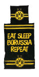 BVB Borussia Dortmund Bettwäsche "Eat. Sleep. Borussia. Repeat", 135 x 200 cm