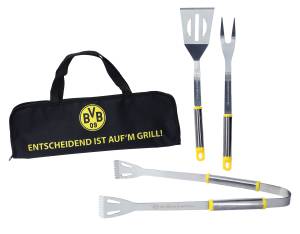 BVB Borussia Dortmund Grillbesteck mit Aufbewahrungstasche