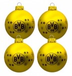 BVB Borussia Dortmund Weihnachtskugeln 4er Set 7,5 cm