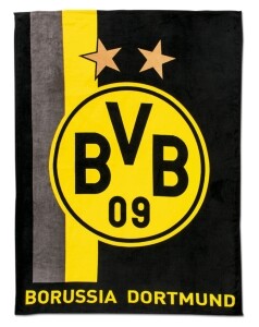 BVB Borussia Dortmund Fleecedecke Streifenmuster 150x200cm