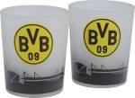 BVB Borussia Dortmund Teelichtgläser "Fahnenmeer" 2er Set