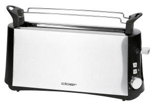 Cloer Langschlitztoaster 40x17,5x10,5cm silberfarben/ schwarz, 880 Watt