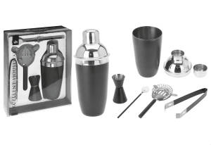 Koopman International Cocktailset Edelstahl schwarz, 5-teilig