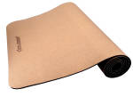 Deuser Yoga Matte Kork mit Trageband, 183x61x0,6cm, kork/grau