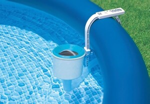 Intex Deluxe Einhängeskimmer für Intex Pools, Großer Filterkorb 16 cm