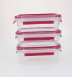 Emsa Frischhaltedosenset "Clip & Close" 3-teilig 0,55l rot