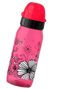 Emsa Trinkflasche "Drink2Go" Blumen 0,5 Liter pink