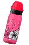 Emsa Trinkflasche "Drink2Go" Blumen 0,5 Liter pink