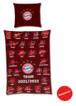 FC Bayern München Bettwäsche Signature | Saison 21/22 | 135 x 200 cm | Wendemotiv | bordeaux