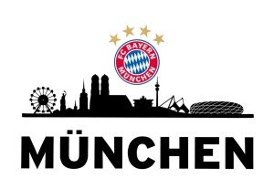 FC Bayern München Wandtattoo Skyline 58x26cm