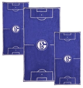 FC Schalke 04 3er-Set Handtuch und Duschtuch Spielfeld