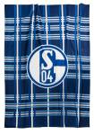 FC Schalke 04 Fleecedecke kariert 150 x 200 cm blau/ weiß