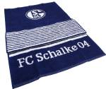 FC Schalke 04 Handtuch / Duschtuch Streifen marine, 70x140cm