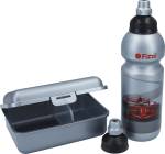 Fizzii Set mit Trinkflasche, Brotdose und Ersatzverschluss "Rennwagen" 0,6l