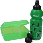 Fizzii Trinkflasche 600ml und Brotdose Fußball 3-er Set