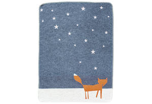 Babydecke, ca. 90 x 70 cm, "Fuchs unter Sternen"