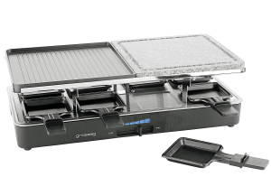 GROSSAG GRO RC14 Raclette+Grill für 8 Personen, Schwarz, 50,8 x 26,8 x 18,2 cm, 1400 Watt