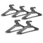 VonBueren 50 x Kleiderbügel grau Kunststoff | Made in EU | ca. 40,5 x 21 cm | stabil, leicht und platzsparend aus Plastik | Hangers Clothes