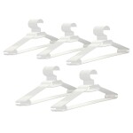 VonBueren 50 x Kleiderbügel weiß Kunststoff | Made in EU | ca. 40,5 x 21 cm | stabil, leicht und platzsparend aus Plastik | Hangers Clothes