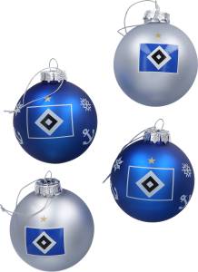 HSV Weihnachtskugeln 4er Set, 7cm