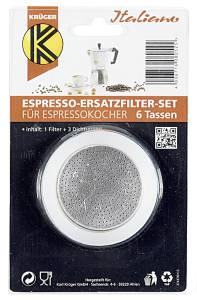 Krüger  Espressobereiter Ersatzteil-Set 1 Filter, 3 Ringe 6Tassen