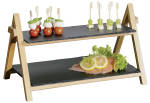 Kesper Etagere 2-stöckig 45 x 6 x 31 cm schwarz/ braun