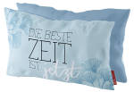 LA VIDA Kissen "Die beste Zeit ist jetzt" 25 x 40 cm blau