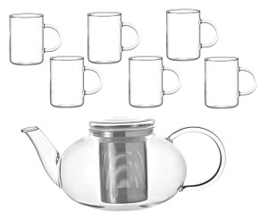 LEONARDO Tee-Set mit Teekanne 1,2 Liter und 6 Teegläsern