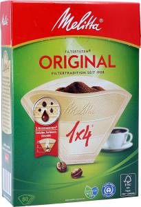 MELITTA Filtertüten 1x4, 80 Stück braun