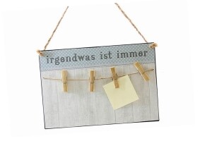 Memoboard "irgendwas ist immer", 32x22 cm