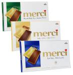 merci 3er Set mit verschiedenen Tafeln Edel-Rahm, Kaffe-Sahne und Mandel-Milch-Nuss (3 x 100g Tafeln)