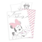 Minnie Mouse Baby-Bettwäsche weiß-rosa 100x135cm, Renforce