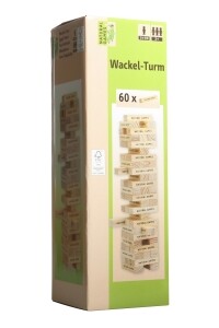 Natural Games Wackel-Turm mit 60 Spielsteinen