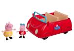 Peppa Pig rotes Auto mit zwei Figuren
