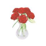 Puzzle 3D Crystal Vase mit roten Rosen 47 Teilig