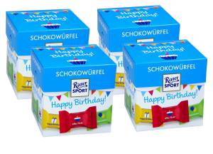 Ritter Sport Schokowürfel 176g Happy Birthday, 4er Set (4 x )