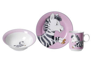 Flirt by R&B Kindergeschirr Happy Zoo Zebra | 3-teilig