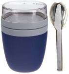 Mepal Ellipse Set Lunch Pot Nordic Demin und Besteckset weiß